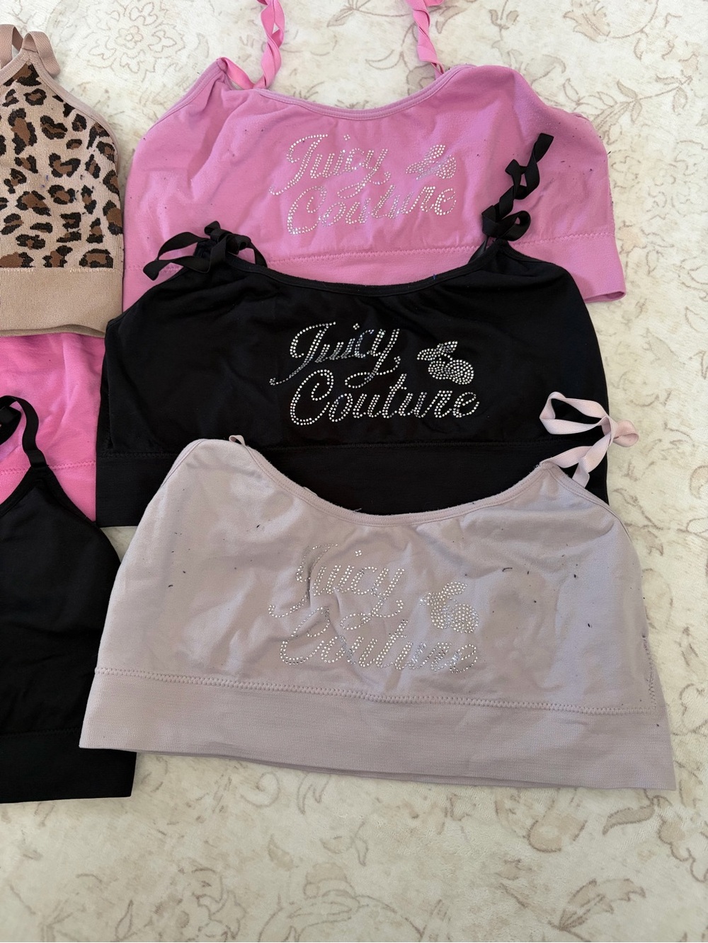 Juicy Couture Pink, Black & Leopard 6 piece Bralette Collection - Picture 4 of 5